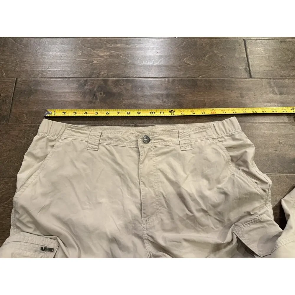 Columbia Mens Beige Hiking Kestrel Trail Cargo Pants Regular Fit 36x32 XM0104